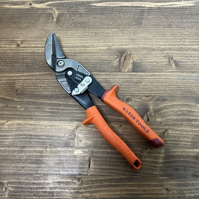 Klein Tools 2400L Left-Cutting Offset Snips, Aviation Tin Snips KO4