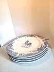4 Mulberry Home Collection Rooster Plates 2006 Genmert-Blue Decorations 10&1/2" — photo 1