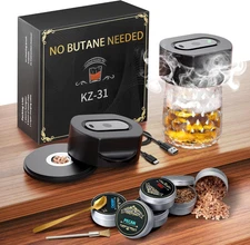 Electric Whiskey Smoker Kit by KAKUNM, Portable Old Fashioned Smoker Kit with 6