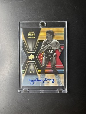 2014-15 SPx Julius Erving Die Cut Auto # d 3/3 SSP NEVER SOLD BEFORE