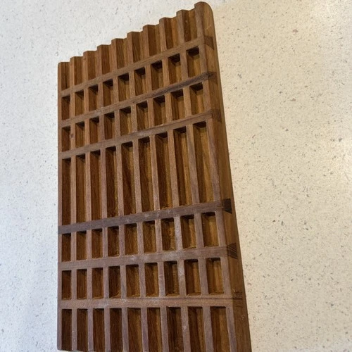 Vintage Teak Wood DANSK Lattice Trivet MCM Solid Teak Kitchenware Beautiful image 3