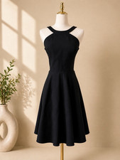 Express Black Fit & Flare Cutout Dress Women’s Size 4 Open Back Sleeveless Party