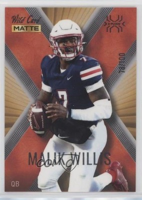 2022 Wild Card MATTE X-Plode Gold - Orange X 78/100 Malik Willis Rookie RC 2b2