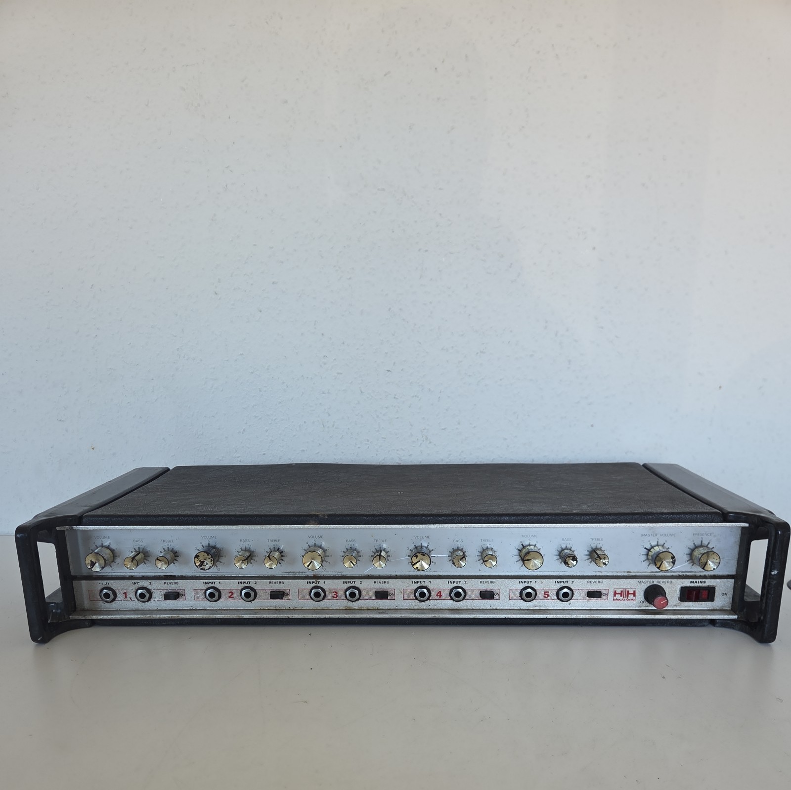 1974 HH H&H MA100  Spring reverb 5 channel PA Amplifier amp  /  mixer