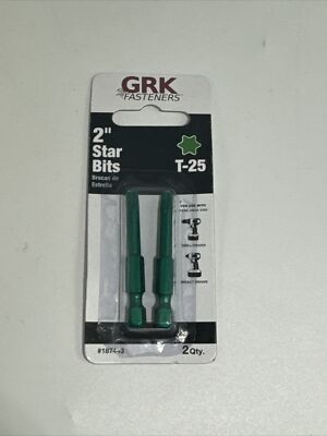 GRK T-25, 2-in. GREEN Steel Star Bits, One 2-pack = Two Bits, 187443 | eBay