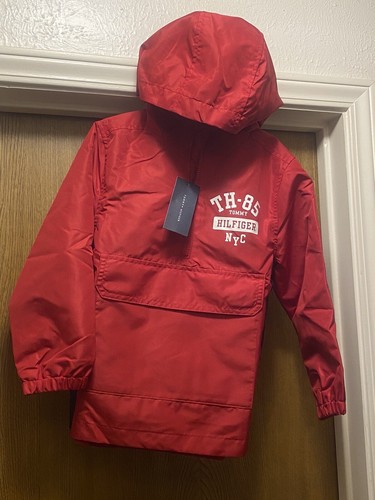 Tommy Hilfiger, Boys' Quarter-Zip Pullover Raincoat, Red, 5 - Picture 2 of 5