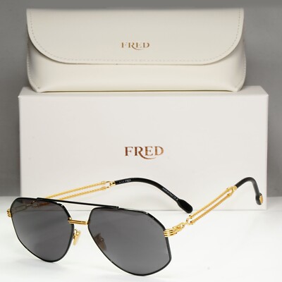 Fred Sonnenbrille Pilot gold schwarz Cable Twist Metall FG40030U 01A Force 10
