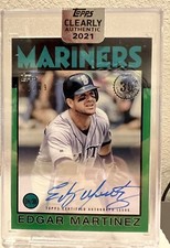 2021 Topps Clearly Authentic Edgar Martinez 1986 Green Parallel Auto 96/99 HOF
