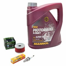 Inspektionspaket 4L Öl für Suzuki LS 650 Savage NP41B 1986-01 Ölfilter+Zündkerze