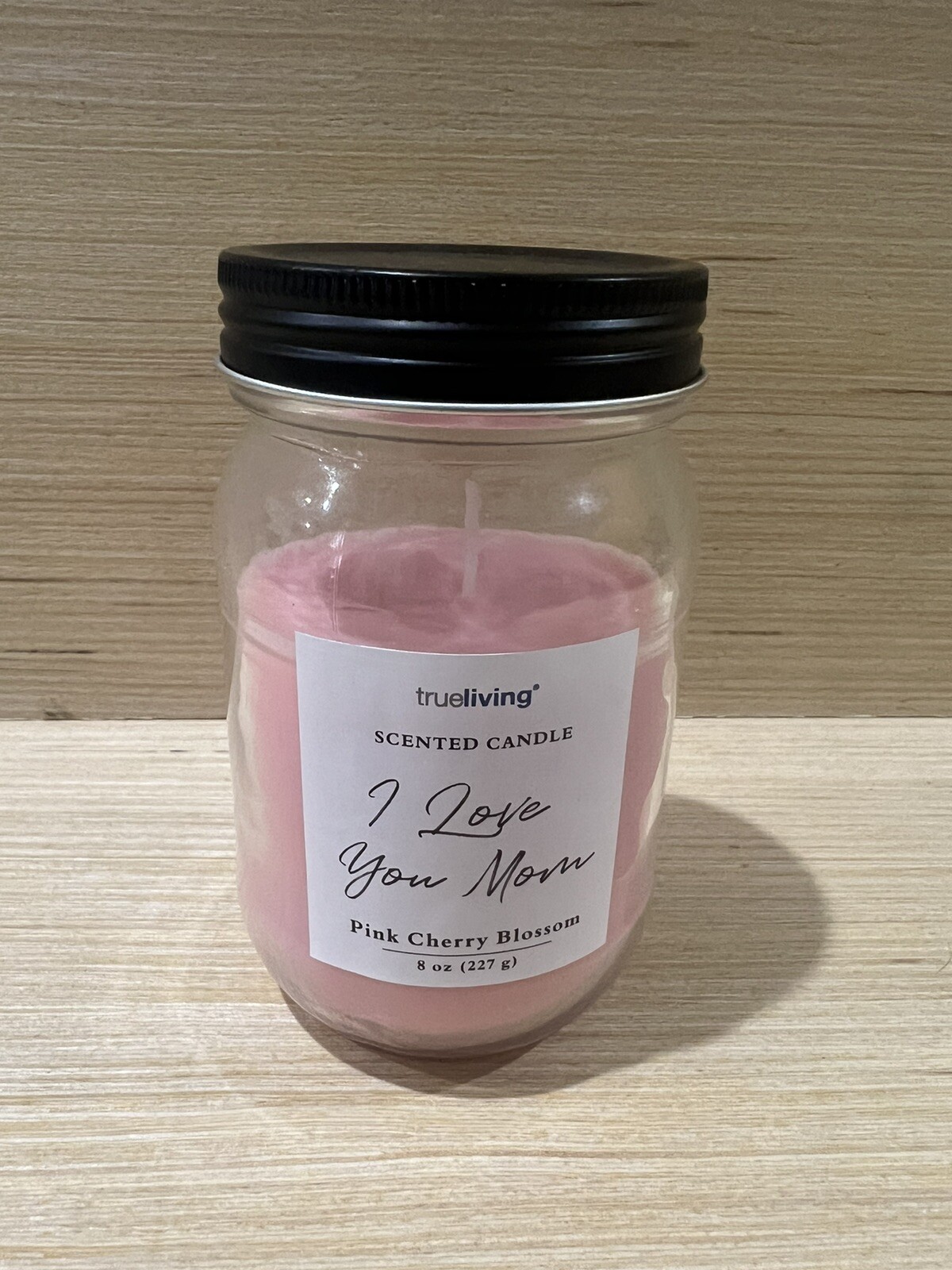 True Living Candle Mason Jar Pink Cherry Blossom Mothers Day 8oz eBay