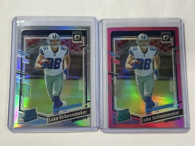 2023 Donruss Optic #227 Luke Schoonmaker Rated Rookie HOLO + Pink Prizm RC