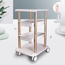 360° Rotation Beauty Salon Trolley Stand SPA Cosmetics Essential Oils Rack Cart