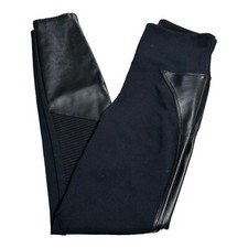 SPANX Assets Faux Leather Moto Leggings Women's S Black High Rise Shaping