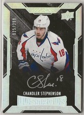 2015-16 UD Black Auto Rookie #45 Chandler Stephenson 025/299 Washington Capitals