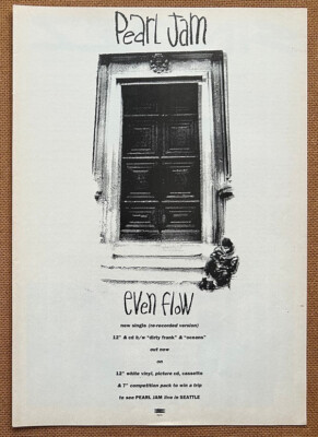 PEARL JAM - EVEN FLOW 1992 Full page UK magazine ad