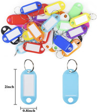 Plastic Key Tags 200 Pcs, Bulk Key Labels with Ring and Label Window, Key Cha...