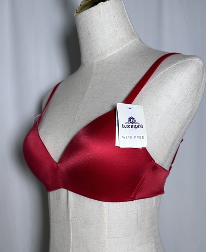 b.tempt'd Wacoal Bra T-Shirt 30C Soft Wireless Red Seamless Convertible - Picture 3 of 13