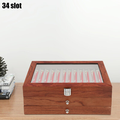 Stifthalterbox Füller Sammelbox Holz für Stifte Kugelschreiber Vitrinenhalte 34x