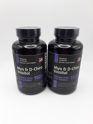 x 2 Myo & D-Chiro Inositol 60 Capsules Women Hormone Support Expires 7/2026
