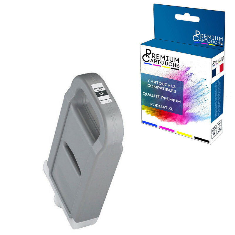 Cartouche PFI-706BK compatible CANON noir pigmenté haute densité de tracés