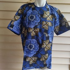 Mens African Cultural Colorful Red Cotton Shirt With Chest Pocket 