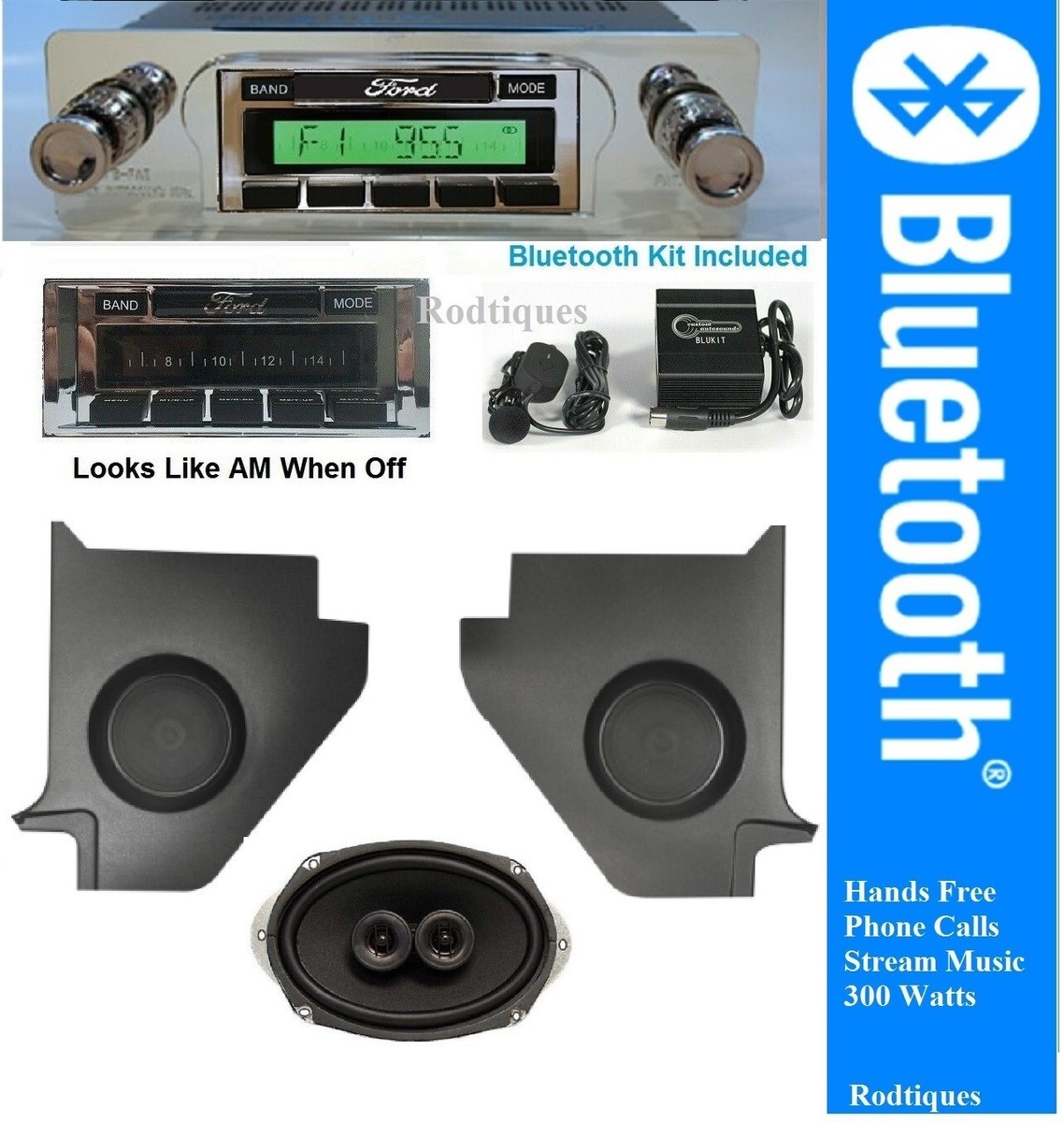 1963 Ford Falcon Convertible Bluetooth Radio Kick Panel Dash 