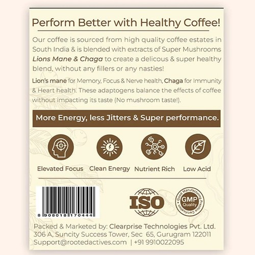 Wellness Mushroom Coffee- Arabica Coffee Enhanced with Superfood Mushrooms 100 g - Picture 4 of 8