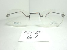 Vintage 80s Microvison Rimless Eyeglass Frame UnitTi Lok Col.12 Brown LTD-61