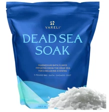 Dead Sea Bath & Foot Soak, Unscented Magnesium Bath Salt Flakes, Alternative ...