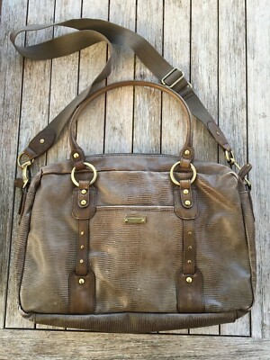 storksak elizabeth leather nappy bag