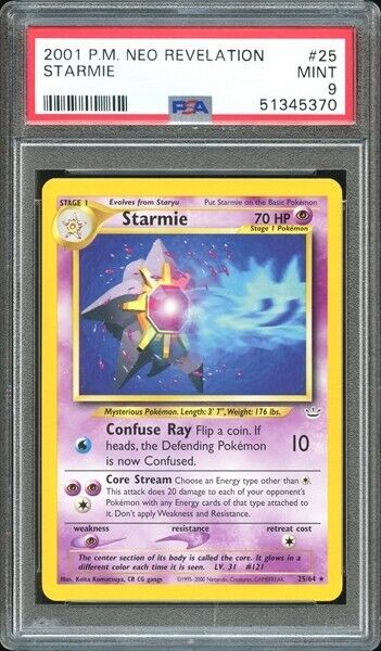 Starmie 25 PSA 9 - 2001 Pokemon Neo Revelation 64