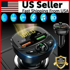 Wireless USB Car Bluetooth 5.0 FM Transmitter QC3.0 Hands-free Radio AUX Adapter