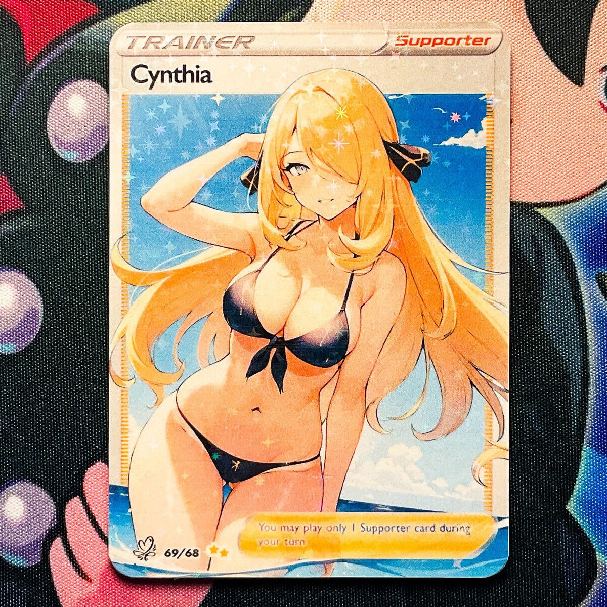 Cynthia Full Art Custom "Waifu" Pokemon Trainer Card - Holofoil, Altered Art (Goddess Story, English)