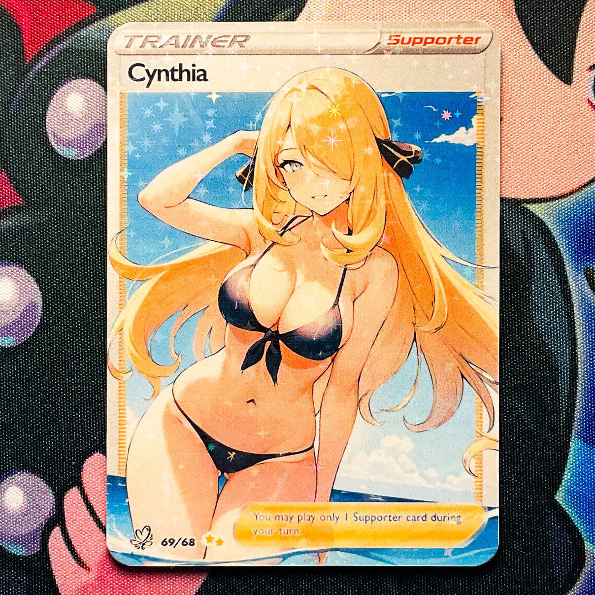 Cynthia Full Art Custom "Waifu" Pokemon Trainer Card - Holofoil, Altered Art (Goddess Story, English)