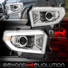 For 2014-2021 Tundra LED Projector Head Lights Assembly Signal Lamps Pair Chrome