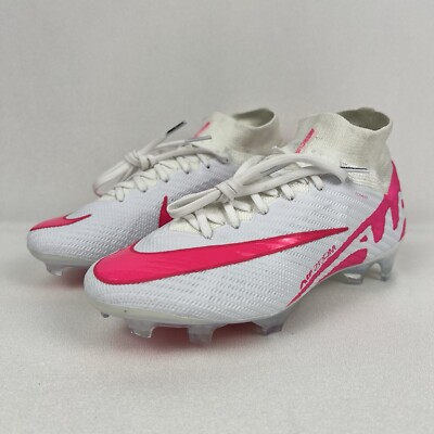 Nike By You Zoom Superfly 9 Elite FG White Pink Cleats FN6746-900 Men s Size 4.5