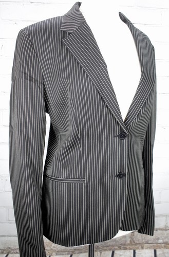Chaqueta Blazer de lana Ralph Lauren A Rayas Para Mujer Abrigo de carrera  de 14 Blanco y Negro | eBay