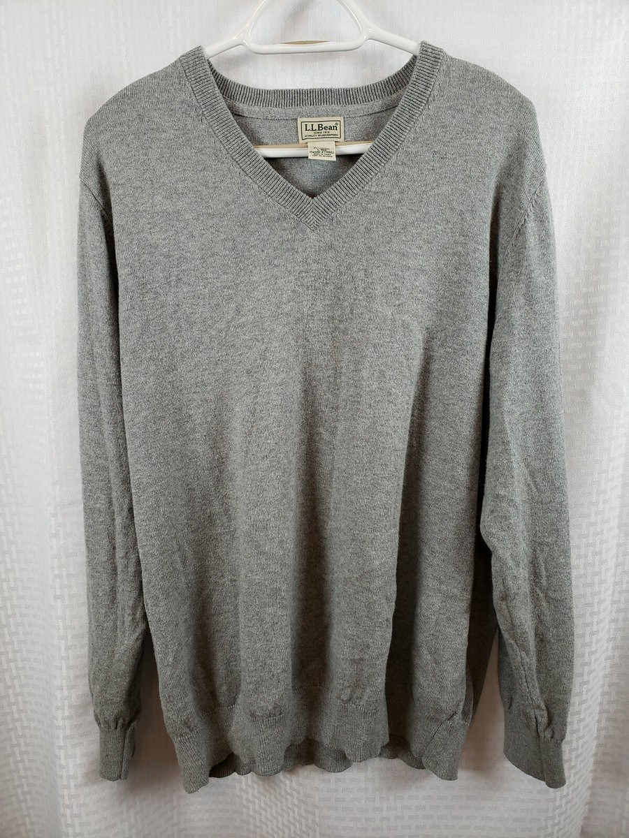 Bean Men's Cotton Cashmere Gray Sweater Item #274603 Size Large