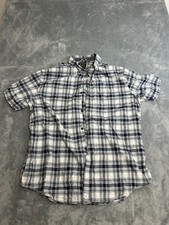 Grizzly Mountain Mens Short Sleeve Flannel Gray Button Shirt Size XXL