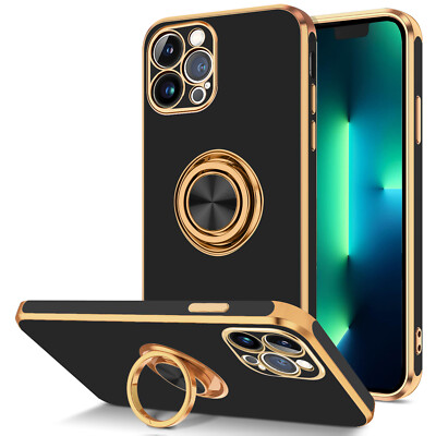 For iPhone 13 Pro Max 6.7'' Shockproof Kickstand Ring Hybrid Rugged Case Cover