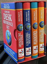Websters Concise Desk Reference Set English Dictionary Thesaurus Grammar Books