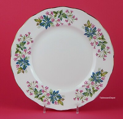 Ridgway Potteries Queen Anne 8 1/4'' Bone Salad Plate, Pink, Blue Green, SUPERB!