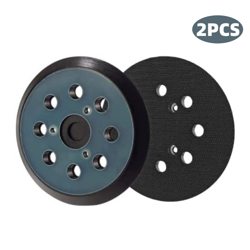 2PCS 5Inch 8-Hole Orbital Sander Hook Loop Backing Replaceme