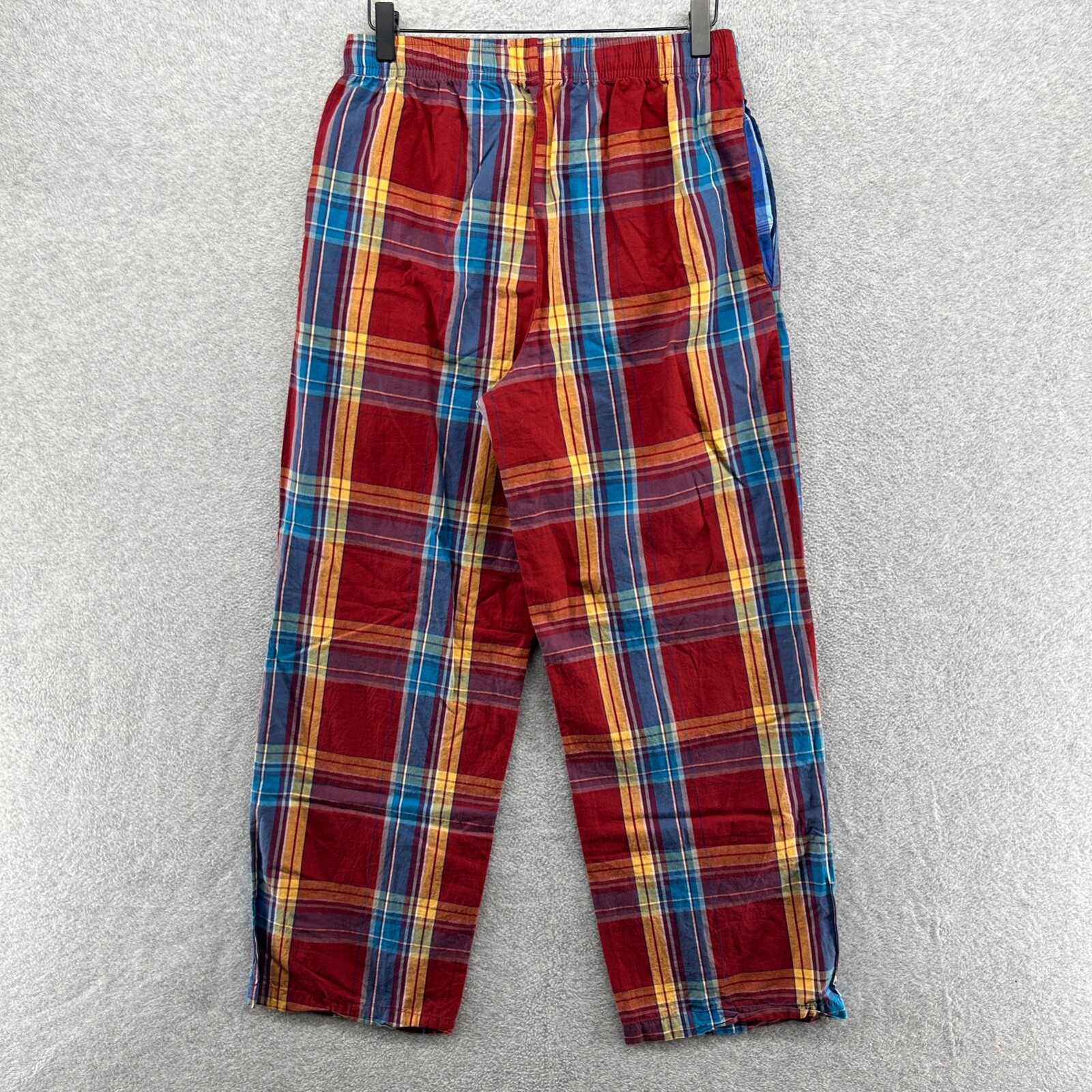 Penguin Munsingwear Men's Red Plaid Pull On Drawstring Pajama Pants