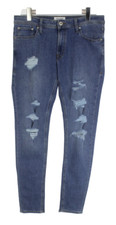 JACK & JONES Skinny / Liam Jeans Men's W34/L34 Ripped Distressed Blue Zip