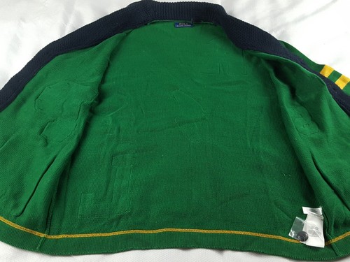 Cárdigan Polo Ralph Lauren Letterman Cuello Chal Para Hombre XL Tejido Ala P Verde - Imagen 14 de 24