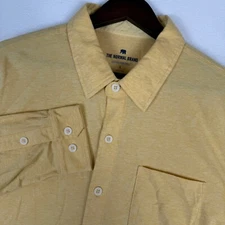The Normal Brand Active Puremeso Button Up Shirt Mens Large Yellow Long Sleeve