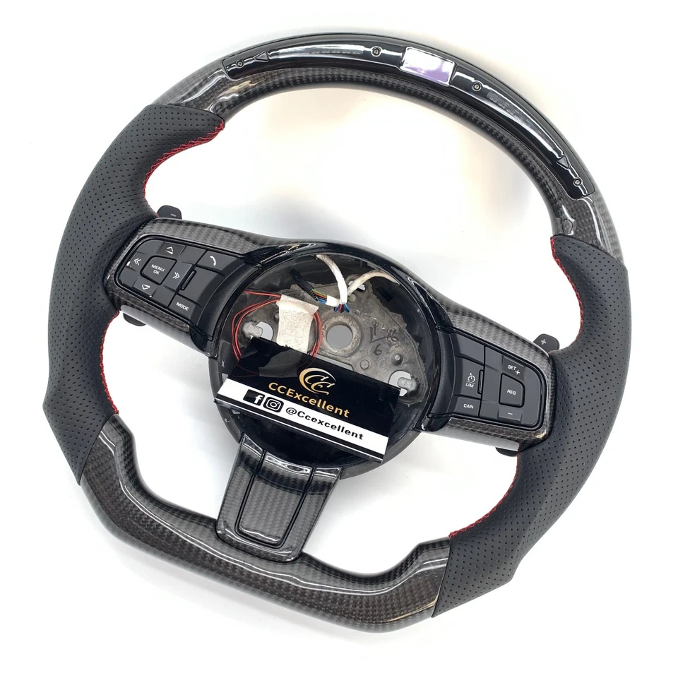 For Jaguar F Type S E-Pace 2014-2020 Custom Carbon Fiber Steering Wheel With LED - Изображение 4 из 4