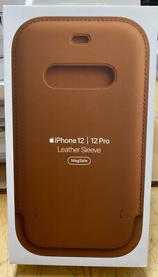 Genuine Apple iPhone 12/12 Pro  Leather Sleeve with MagSafe Saddle Brown
