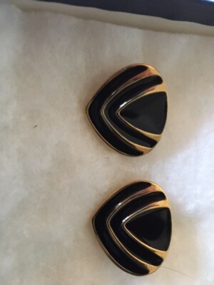 Black and gold earrings purchased from Horne's department store in Pittsburgh 